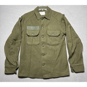 Vintage 70s US Army OG-108 Wool Cold Weather Field Shirt Mens Sz Small Olive USA